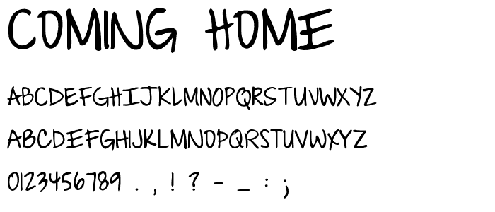 Coming Home font